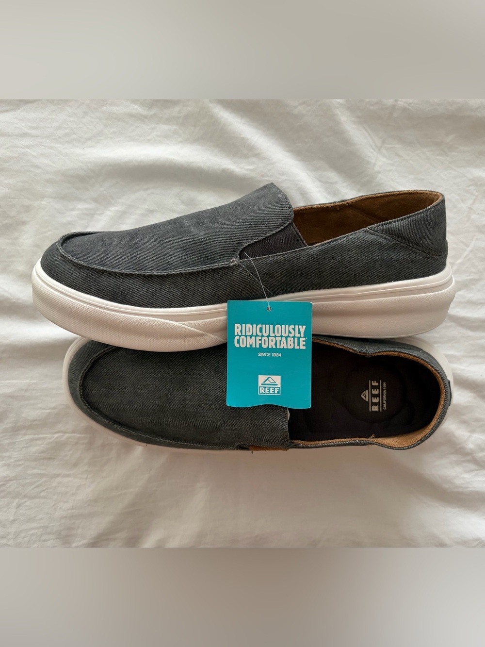 Reef New With Tags! NWT Swellsole Pacific Loafers Slip-Ons Men’s Sz 12 Gray